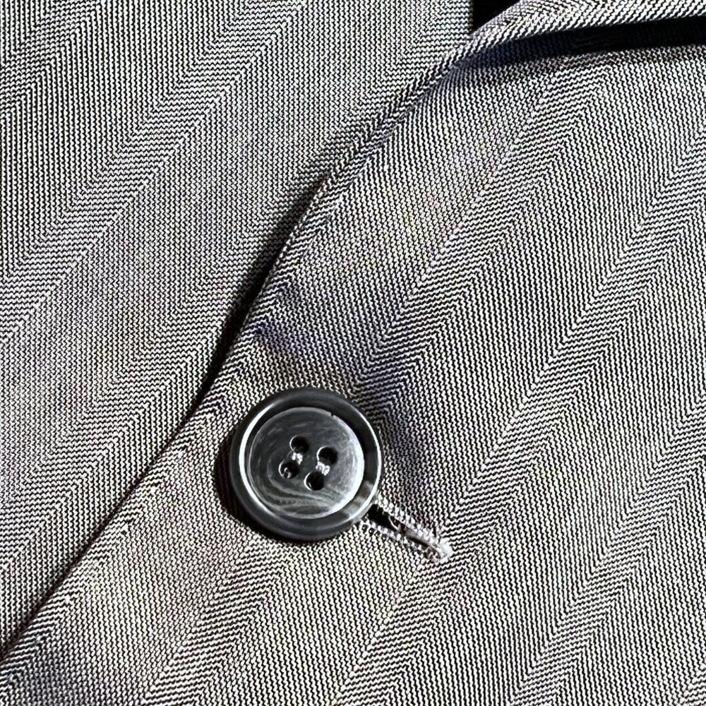 New Giorgio Armani 40R Silver Dove Gray Micro Herringbone Designer Blazer Italy - Picture 10 of 16